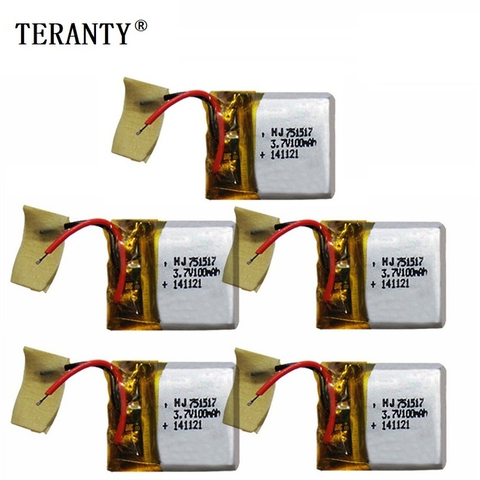 3.7V 100mAh 751517 lithium polymer battery CX-10 CX-12 JJ810 Remote Quadrocopter 3.7V Lipo bettery free shipping 1pcs to 10Pcs ► Photo 1/6