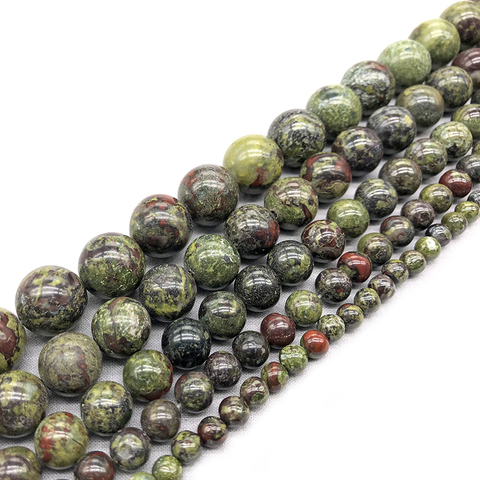 Wholesale AAA+ Natural Dragons Blood Stone Beads  Round Loose Beads 4 6 8 10 12MM Diy Beads For Jewelry Making Strand 15