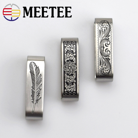 Meetee 2pcs 40mm Solid Stainless Steel Metal Ring Belt Loop Buckle Keeper Jeans Clothing Accessories for 3.7-3.9cm Belts F1-55 ► Photo 1/6