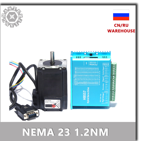 57HSE1.2N+HBS57 Closed-loop step motor 57 Stepper Motor Driver 1.2nm Servo Motor 1.2NM 57 Hybrid closed loop Nema 23 2-phase. ► Photo 1/6