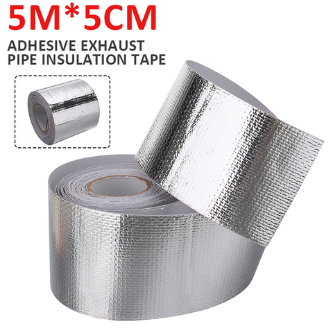 5m Exhaust Heat Tape Manifold Downpipe High Temperature Bandage Tape Silver Adhesive Tape ► Photo 1/5