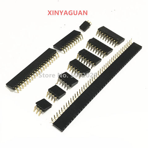 Single row female 2.54mm Pitch 1*2/3/4/5/6/7/8/9/10/20/40 PiN Single Row Right Angle Female PCB Header Connector For Arduino ► Photo 1/2