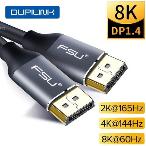 DP Cable DisplayPort 1.4 8K DP Cable 4K 144Hz 2K 165Hz Display Port Adapter For Video PC Laptop TV DP 1.4 Display Port 1.2 Cable ► Photo 1/6