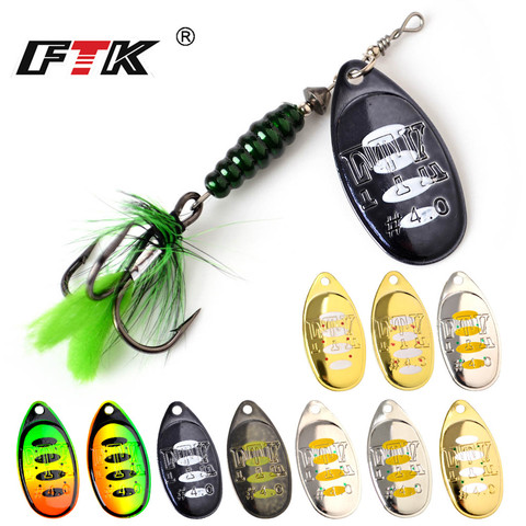 1PC Spoon Lures Spinner Bait Metal Fishing Lure 8g 13g 15g 10colors Bass Hard Bait With Feather Treble Hooks Pike Fishing Tackle ► Photo 1/6