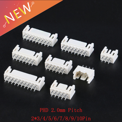 50Pcs PHD2.0 Double Row Straight Pin Male Header PHD 2.0mm Pitch 2x3P 2x4P 2x5P 2x6P 2x7P ► Photo 1/6