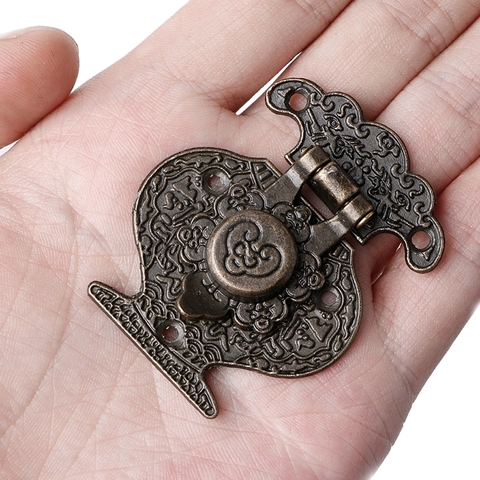 Antique Bronze Hasp Latch Jewelry Wooden Box Mini Cabinet Buckle Lock Decorative ► Photo 1/6