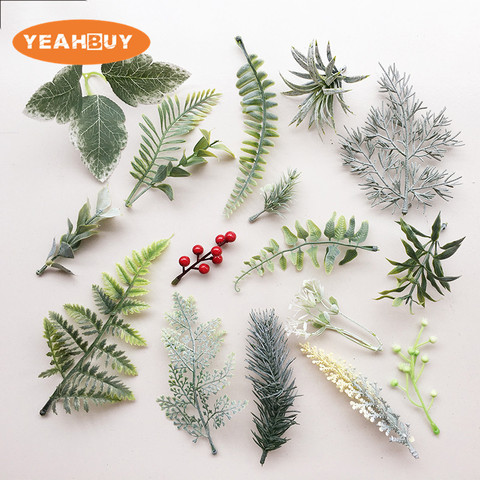 Artificial plant flower leaves for wedding home Christmas garland fake flowers decoration DIY wreath accessories scrapbooking ► Photo 1/6