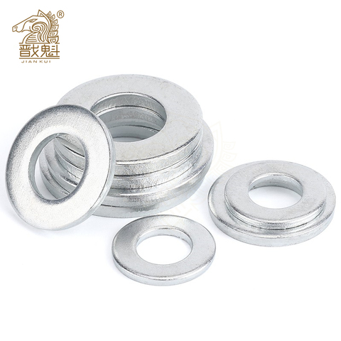 1/50/100pcs GB97 A2 304 Stainless Steel Flat Washer Plain Gasket for M1.6 M2 M2.5 M3 M4 M5 M6 M8 M10 M12 M16 M20 M24 Screw Bolt ► Photo 1/5