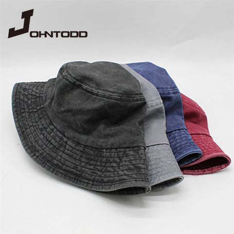 2022 new foldable fisherman hat washed denim bucket hat unisex fashion bob hat hip hop Gorros men's ladies panama bucket hat cap ► Photo 1/6