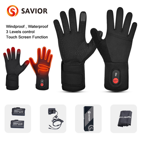 Winter Warm Heated Glove Liners Rechargeable Battery Electric Thin Gloves Riding Skiing Hiking Cycling Hand Warmers Men Women ► Photo 1/6