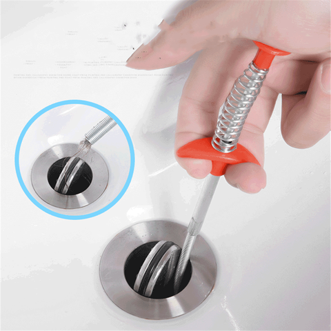 61.5cm Flexible Sink Claw Pick Up Kitchen Cleaning Tools Pipeline Dredge Sink Hair Brush Cleaner Bend Sink Tool With Spring Grip ► Photo 1/6