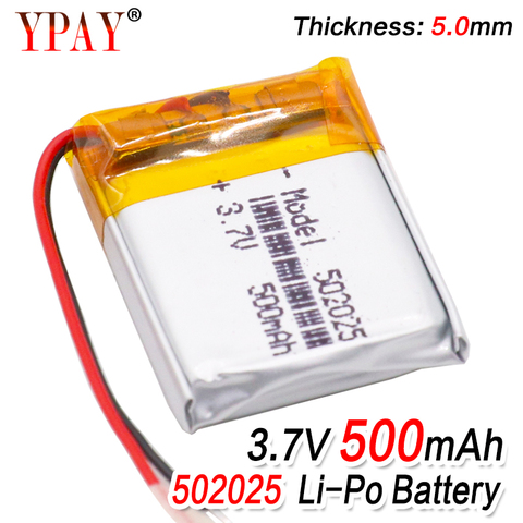 1/2/4 Pieces Rechargeable Li-polymer 3.7v 500mah 502025 Battery For PSP Smart Watch LED Lamps Bluetooth Speakers Mini Cameras ► Photo 1/6