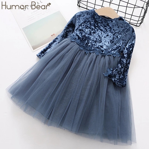 Humor Bear Long Sleeve Children Dress New Autumn Fashion Style Baby Girls Dress Party Princess Dress Kids Dress Children Clothes ► Photo 1/6