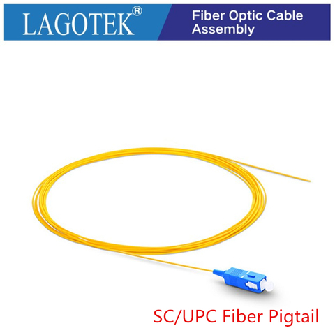 50/100/200PCS/lot  SC/UPC  fiber Pigtail Simplex 9/125 Single Mode Fiber Optic Pigtail  0.9mm LSZH Yellow ► Photo 1/5