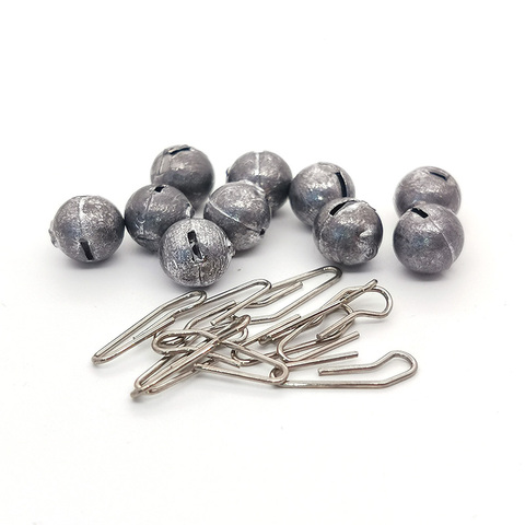 10pcs/lot Sinker, Lead, 3g/5g/7g/10g Carp Fishing Tackle Accessories Quick Insert Lead Sinker Round Balls Pesca for Soft Lure ► Photo 1/6