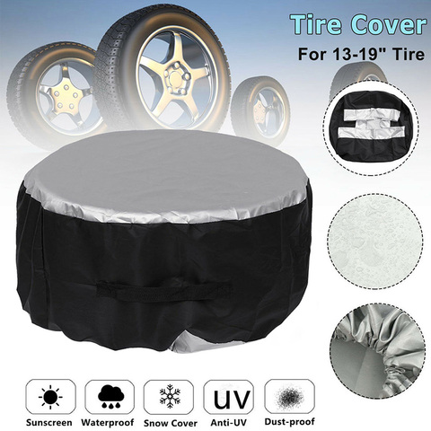 1PCS 13-19inch  Tire Cover Case Car Spare Tire Cover Storage Bags Carry Tote Polyester Tire For Cars Wheel Protection Covers ► Photo 1/6