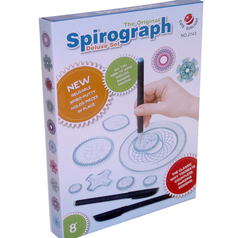 Designs Interlocking Gears & Wheels,draw Educational Toys 2022 New Spirograph Deluxe Set Design Tin Set Draw Spiral ► Photo 1/6