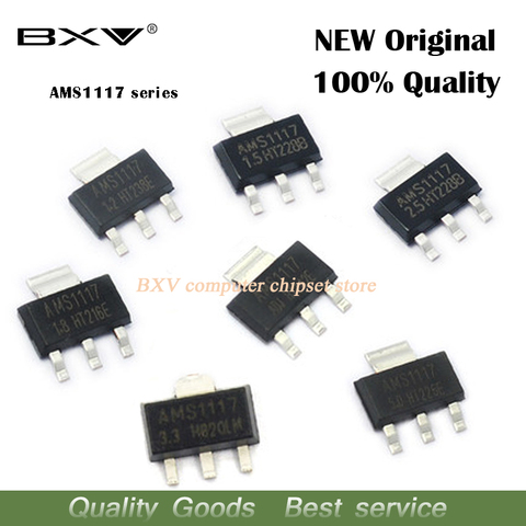 50PCS AMS1117 series AMS1117-3.3V AMS1117-ADJ AMS1117-1.8V AMS1117-1.2V AMS1117-5.0V AMS1117-2.5V AMS1117-3.3 AMS1117-5.0 ► Photo 1/1