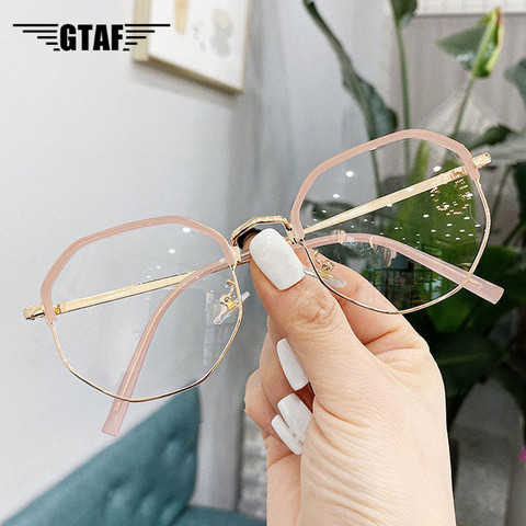 -1.0 to -6.0 Metal Anti-blue Myopia Glasses Women&Men Big Oversized Glasses Frame Nearsighted Prescription Glasses Diopter UV400 ► Photo 1/6