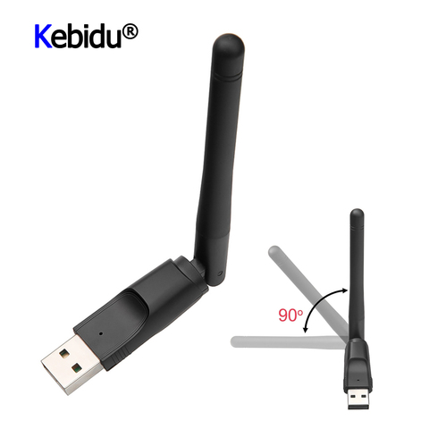 Kebidu USB 2.0 WiFi Wireless Network Card 150M 802.11 b/g/n LAN Adapter with rotatable Antenna for Laptop PC Mini Wi-fi Dongle ► Photo 1/6