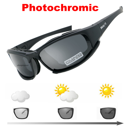 Daisy Photochromic Polarized Glasses Army Transition Sunglasses Military Goggles 4 Lens Kit War Game Tactical Men's Glasses ► Photo 1/6