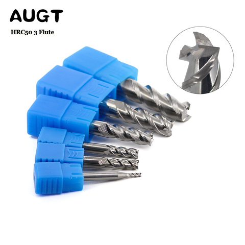 Augusttools Cutting HRC50 3 Flute Endmill Carbide wood Cutter Milling Cutter End Mill Aluminum Copper Processing Milling Tools ► Photo 1/6