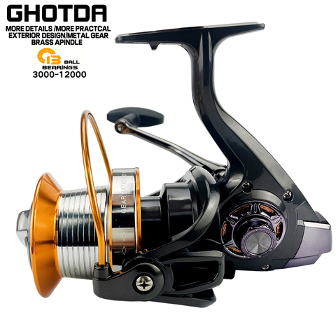 12+1 BB 5.2:1/5.1:1/4.1:1 Surf Casting Reel Long Shot Sea Fishing Reels Cast Wheel Spinning Fish Reel 3000-12000 Series ► Photo 1/6