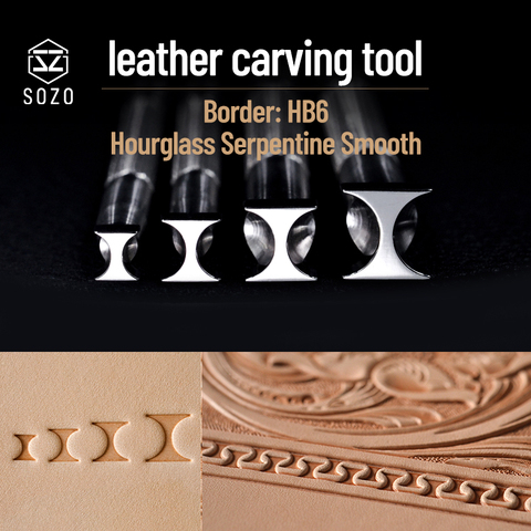 SOZO HB6 Leather Craft Work Stamping Tool Border Hourglass Serpentine Smooth Printing Carving Stamps 304 Stainless Steel ► Photo 1/6