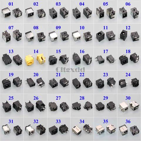 Cltgxdd 36models 36PCS DC Power Jack Connector For Lenovo ASUS Acer DELL HP Sony IBM Toshiba Hasee Laptop Notebook Charging Port ► Photo 1/6