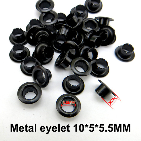 300PCS 10MM*5MM*5.5MM BLACK METAL EYELET Button Sewing Clothes Accessory Buttons Handbag Eyelets ME-056 ► Photo 1/1