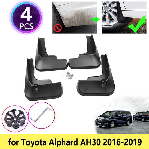 Mud flaps For Toyota Alphard Vellfire 30 AH30 2016~2022 Mudflaps Splash Guards Mudguards Flap Fender Accessories 2017 2022 ► Photo 1/6