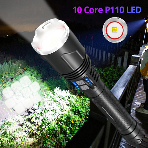 Powerful XHP110 Flashlight Torch 26650 Battery USB Rechargeable Led Flashlight Super Bright Tactical Flash Light USB Zoom Lamp ► Photo 1/6