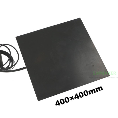 400x400mm 450W 600W 1000W 3D Printer Silicone Rubber Heater Pad 400*400mm Black Heating Pad ► Photo 1/2