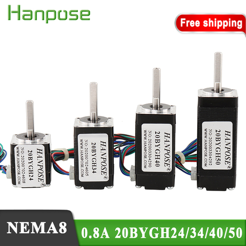 Free shipping Nema 8 Stepper Motor 20BYGH24/34/40 0.8A 12mN.m 24mm 20 Series motor For beauty medical machine accessories ► Photo 1/6