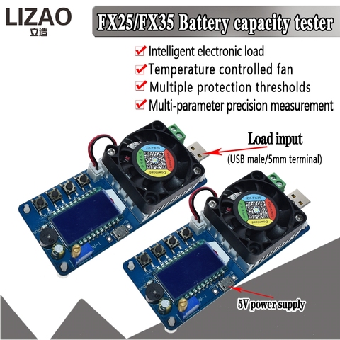 25W 35W 4A/5A Electronic Load Current Voltage Power Tester USB Protection LCD HD Display Adjustable Resistance Unloader ► Photo 1/6