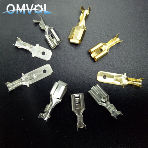 50PCS 6.3mm 6.3 Crimp Terminal Male Female Spade Connector Crimping terminals ► Photo 1/1