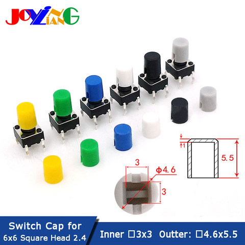 JOYING LIANG A30 4.6*5.5 Key Cap Square Inner Diameter 3*3mm Fit for 6*6*7.3 mm Touch Switch ► Photo 1/4