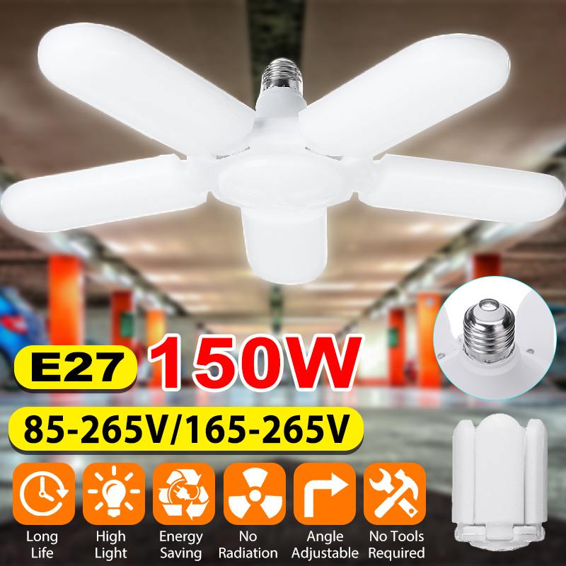 150w E27 Led Fan Garage, Bright Ceiling Fan Light Bulbs