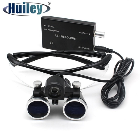 2.5X/3.5X Magnification Binocular Dental Loupe Surgery Surgical Magnifier with Headlight LED Light Operation Loupe Lamp ► Photo 1/6