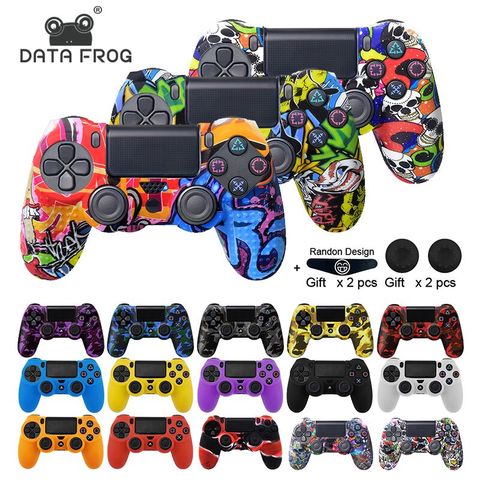 Data Frog Soft Silicone Gel Rubber Case Cover For SONY Playstation 4 PS4 Controller Protection Case For PS4 Pro Slim Gamepad ► Photo 1/6