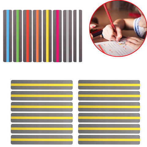8/10 Pcs Transparent Reading Guide Strip School Supplies Highlighter Colored Overlays Plastic Bookmark For Dyslexia People ► Photo 1/6