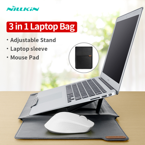 NILLKIN Laptop Bag PU Leather Sleeve Bag For Macbook Air Pro 13 15 16 Multifunctional Protable laptop Case For Huawei MateBook ► Photo 1/6