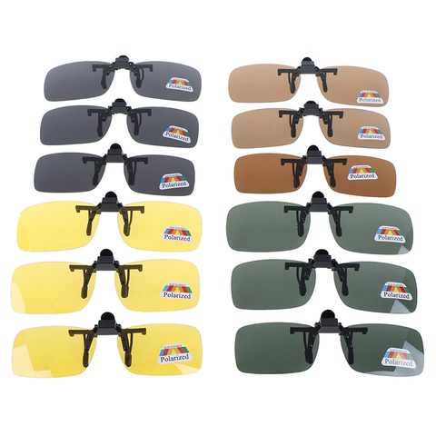 1pc high quality Unisex Clip-on Polarized Day Night Vision Flip-up Lens Driving Glasses UV400 Riding Sunglasses for Outside ► Photo 1/6