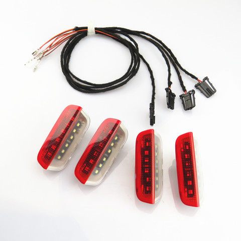 RWSYPL LED Car Door Warning Light + Cable Plug Harness For VW Jetta MK5 Golf 5 6 7 Passat B6 B7 Tiguan Superb EOS CC 3AD 947 411 ► Photo 1/6