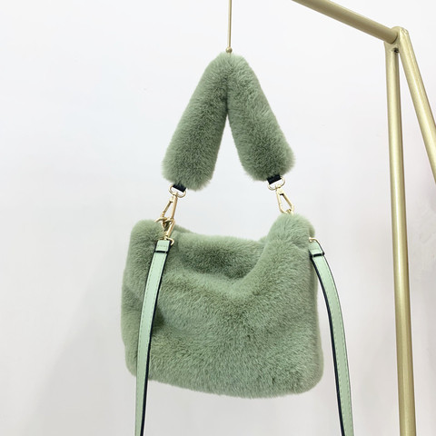 2022 Winter Faux Fur Shoulder Bags For Women Casual Plush Crossbody Bags Fur Clutch Purse Bucket Bags Bolsa Feminina ► Photo 1/1