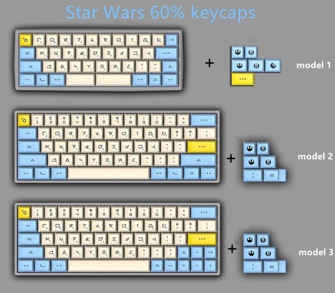 1 set DSA PBT Dye Sublimation Key Caps 60% Mechanical Keyboard Keycaps Godspeed Colour Matching For Star Wars Canvas Typeface ► Photo 1/4