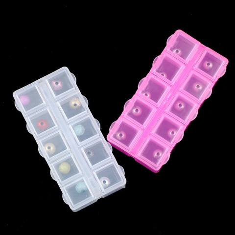 YHBZRET Rectangle small 10 Grid Plastic Storage Box packaging transparent Tool Earring Jewelry Beads Bin Case Craft Organizer ► Photo 1/6