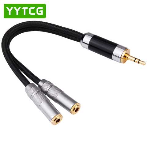 YYTCG 1PCS 3.5mm 1 To 2 Dual Y Audio Headset Jack Splitter Share Cable Adapter Golden Connector Earpiece for Earphone Headphone ► Photo 1/6