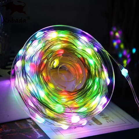 USB SK6812 LED String Christmas Lights For Bedroom WS2812B RGB Led Light Bluetooth Music Full Color Addressable Individually 5V ► Photo 1/6