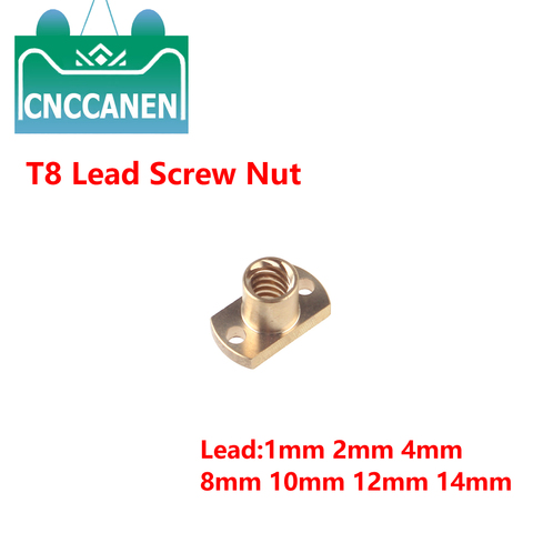 T8 Nut H Flange Copper Nut For T8 Lead Screw Pitch 2mm Lead 2mm 4mm 8mm 12mm for T8 Screw Trapezoidal Screw 3D Printer Parts ► Photo 1/6